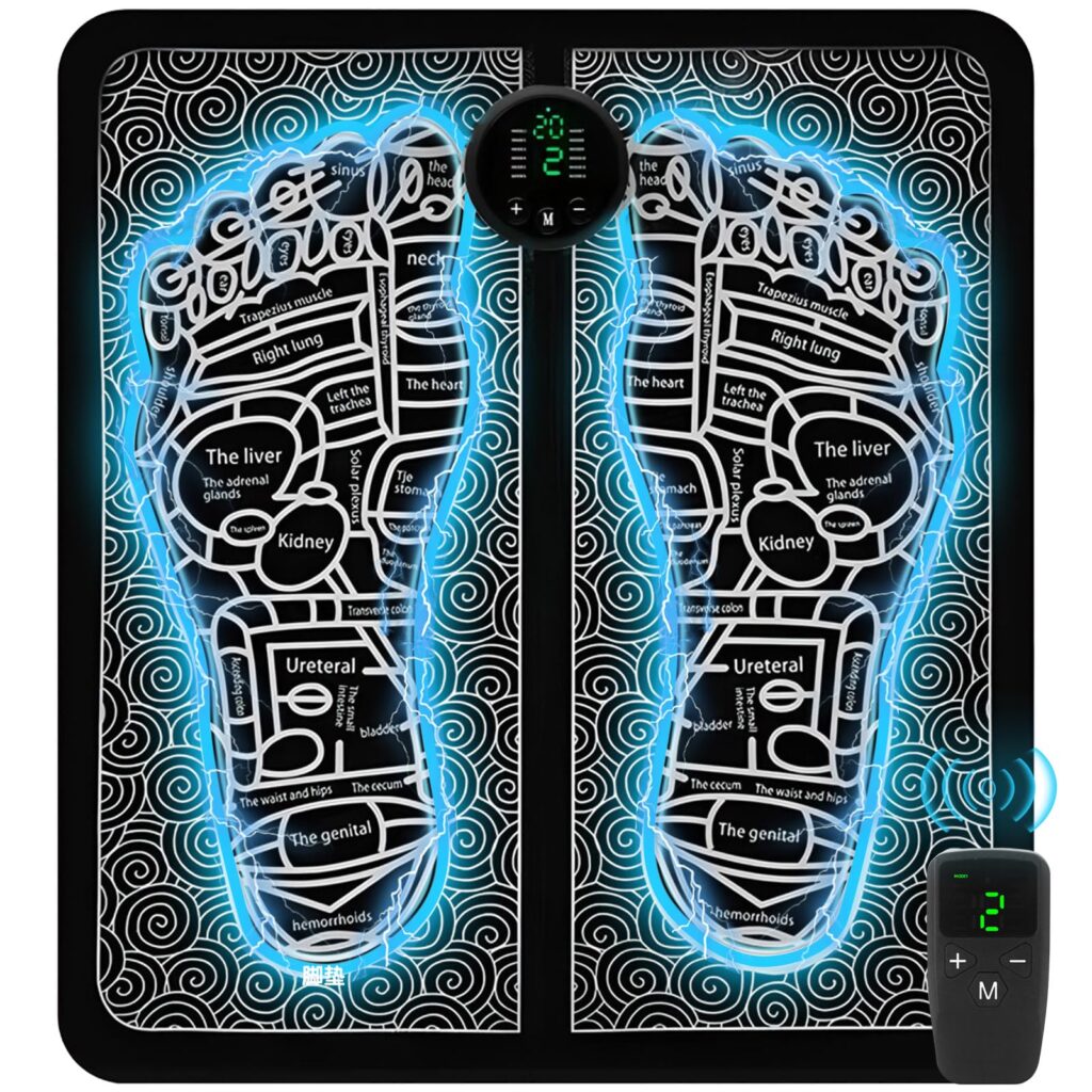 Portable MHD TENS Foot Massager for Plantar Fasciitis & Neuropathy Pain Relief – Deep Tissue Electric Muscle Stimulator, Adjustable Intensity, Lightweight Design for Home, Travel, Office Use