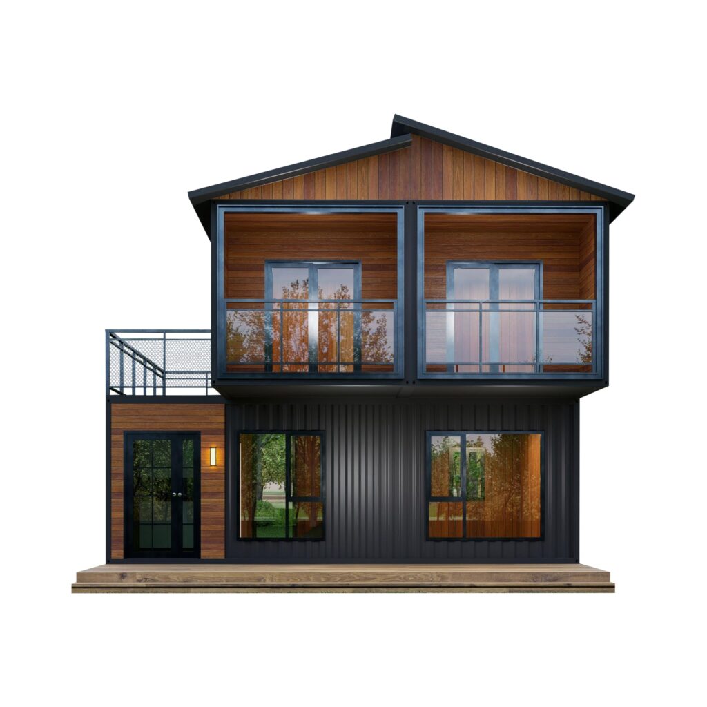 Barn Homes Flat Pack Double Story House – Foldable Tiny Home, 20ft & 40ft, Mobile & Modular